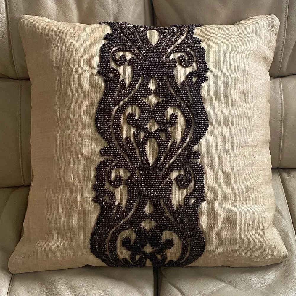 Orren Ellis Beaded Throw Pillow